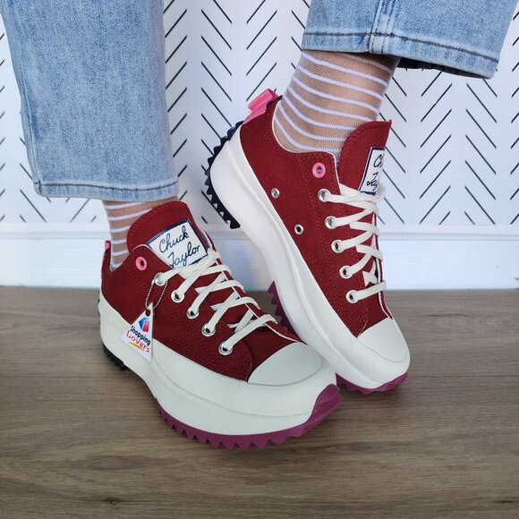 ❤️Converse Run Star Hike Platform Color Pop Sz 9 Women Shoes Sneaker Red A14272C - Picture 3 of 11